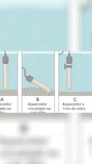 Aquecedor para Aquários de até 3 Litros - 3W - 110V/220V - Eletrônico 100% Seguro