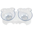 Comedouro Cães Gatos Elevado Duplo Bebedouro Transparente