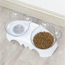 Comedouro Cães Gatos Elevado Duplo Bebedouro Transparente