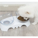 Comedouro Cães Gatos Elevado Duplo Bebedouro Transparente