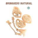 brinquedos 100% naturais para desgaste dos dentes de roedores kit 5 unidades (bucha vegetal e sisal).