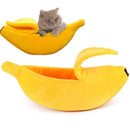 CAMA PET PORTATIL CAES GATOS CAMINHA DORMIR PEQUENA BANANA PELUCIA ALMOFADA TOCA VIAGEM