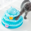 Brinquedo Interativo para Gato Torre com Bolinhas e 3 níveis Formato de Gato Feliz Gatinho Caçador- Brinquedos