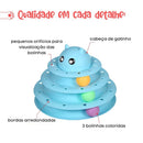 Brinquedo Interativo para Gato Torre com Bolinhas e 3 níveis Formato de Gato Feliz Gatinho Caçador- Brinquedos