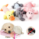 Brinquedo para Cachorro Kit 3 Bichinho de Pelúcia Mordedor Elefante Pato Porco Apito Som Interativo