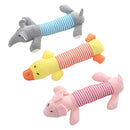Brinquedo para Cachorro Kit 3 Bichinho de Pelúcia Mordedor Elefante Pato Porco Apito Som Interativo