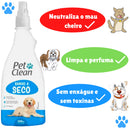 Kit 2 Banho a Seco Spray Sem Enxágue para Cachorro e Gato Pet Clean - 500ml