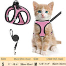 Arnés e guia ajustáveis para gatos, resistentes a fugas, com malha macia, refletiva e fáceis de controlar.