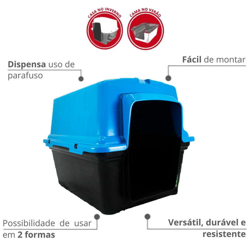 Blue Plastic Dog House N5 ° 67x51x51 Cm Durín