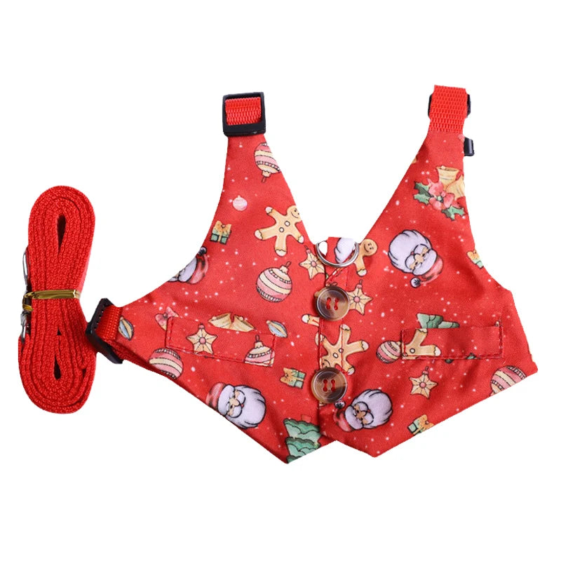 Conjunto Fofo de Peitoral e Guia para Gatos e Coelhos Pequenos