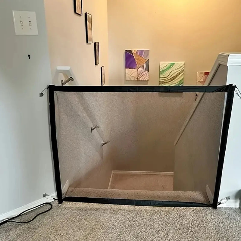 Cercado para Cães com 6 Ganchos – Grade Isoladora para Pets | Portão Dobrável com Tela Respirável para Segurança e Área de Brincar