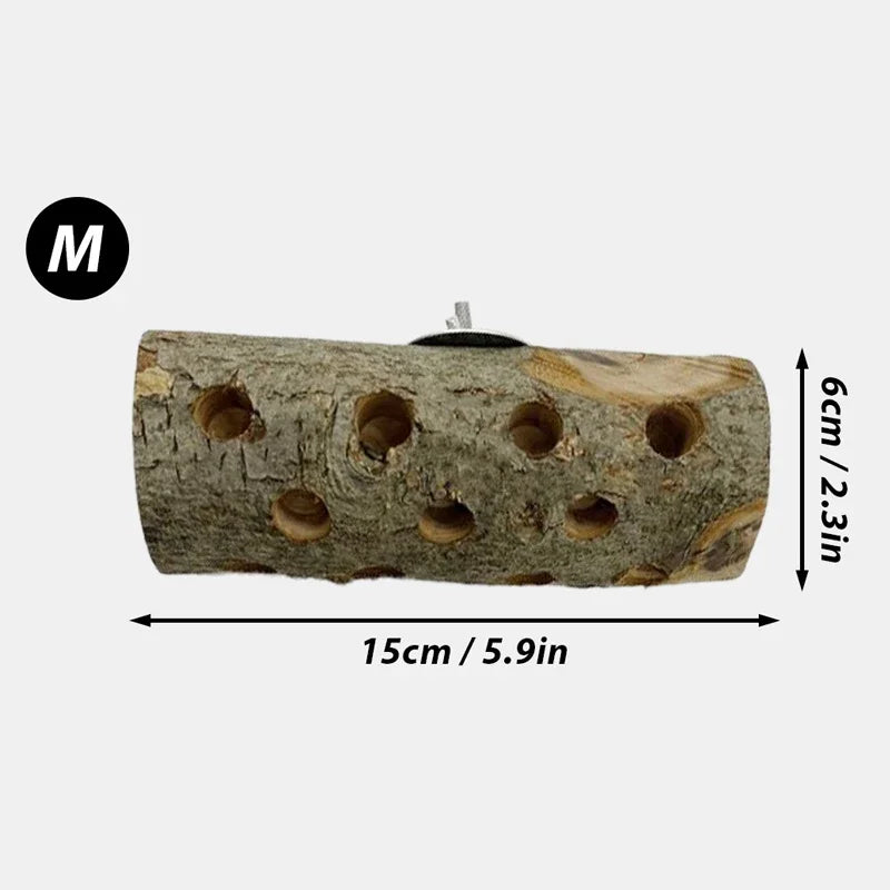 Small Animal Rabbit Totoro Molar Stick Anti-bite Cage Apple Wood Parrot Bird Biting Toy Wooden Stand Stick Station Stick