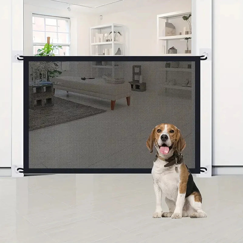 Cercado para Cães com 6 Ganchos – Grade Isoladora para Pets | Portão Dobrável com Tela Respirável para Segurança e Área de Brincar