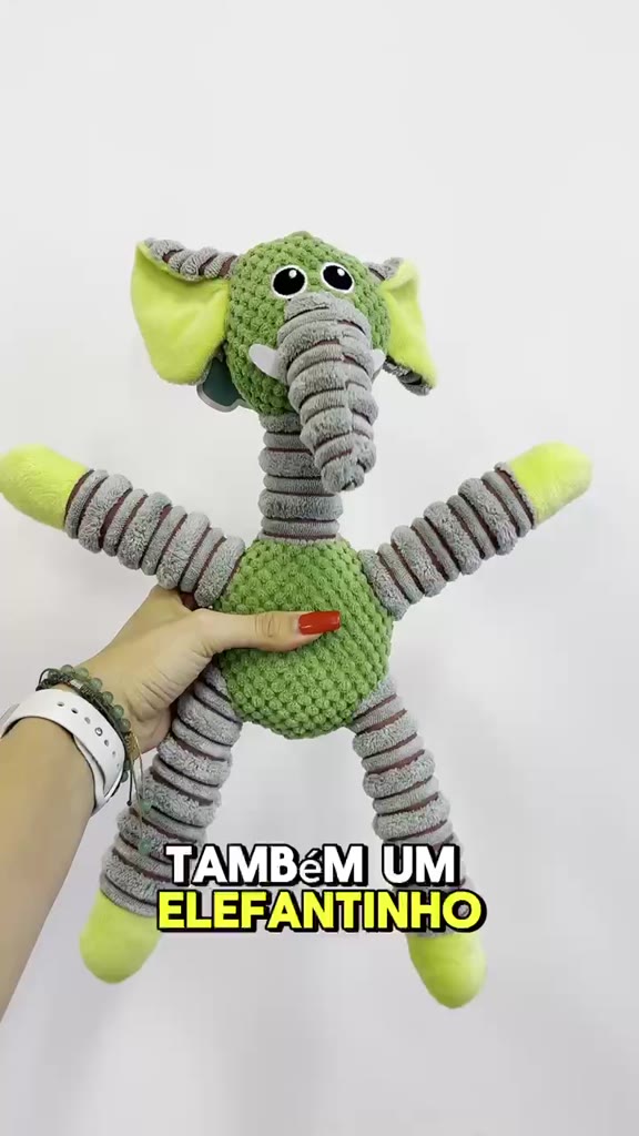 Pelúcia Pet G 38 cm Luxo com Som e Textura Brinquedo para Cachorro Alivia Stress