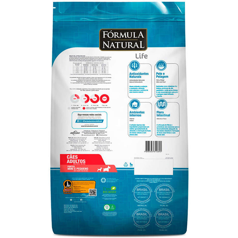 Ração Fórmula Natural Cães Adultos Porte Mini e Pequeno 2,5kg