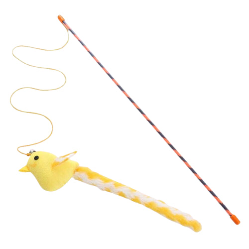 Brinquedo Interativo Para Gatos, Brinquedo De Varinha Com Passarinho e Sino de Pelúcia Para Gato, Ideal Para Brincadeiras.