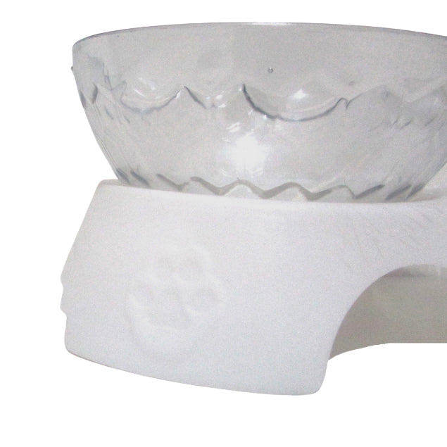 Comedouro Cães Gatos Elevado Duplo Bebedouro Transparente