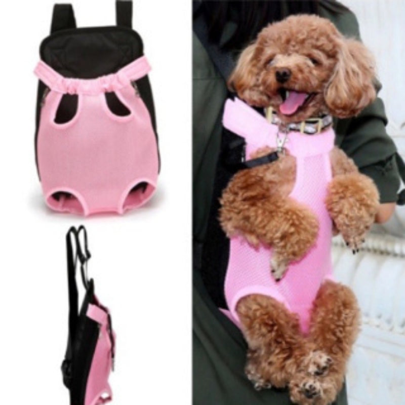 Bolsa Canguru Transporte De Pet Cachorro Gatos Preto Rosa