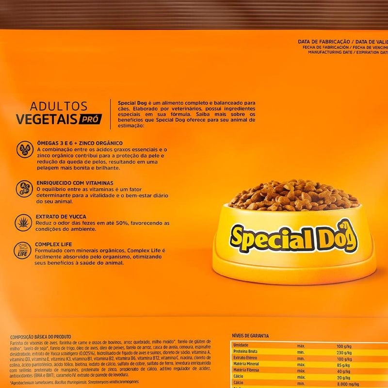 Ração Special Dog Premium PRÓ para Cães Adultos sabor Vegetais 10.1Kg