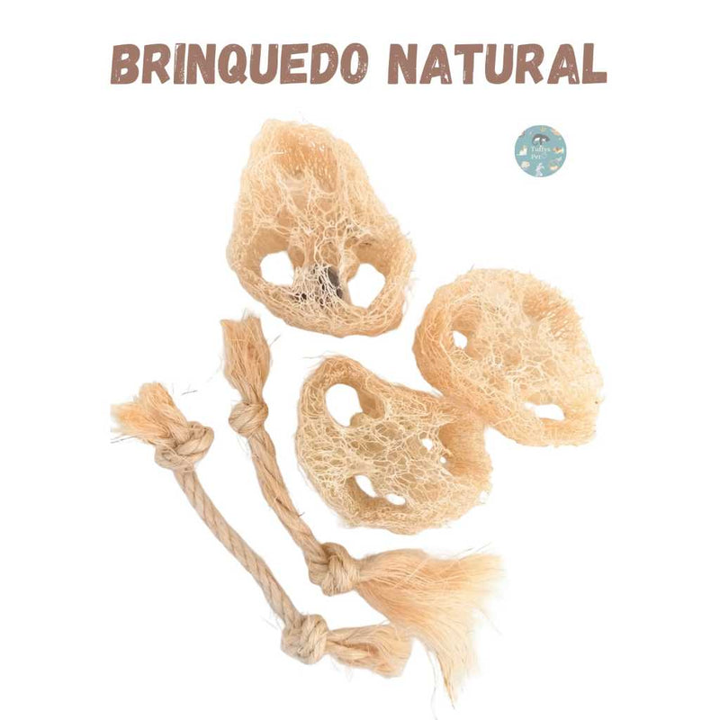 brinquedos 100% naturais para desgaste dos dentes de roedores kit 5 unidades (bucha vegetal e sisal).