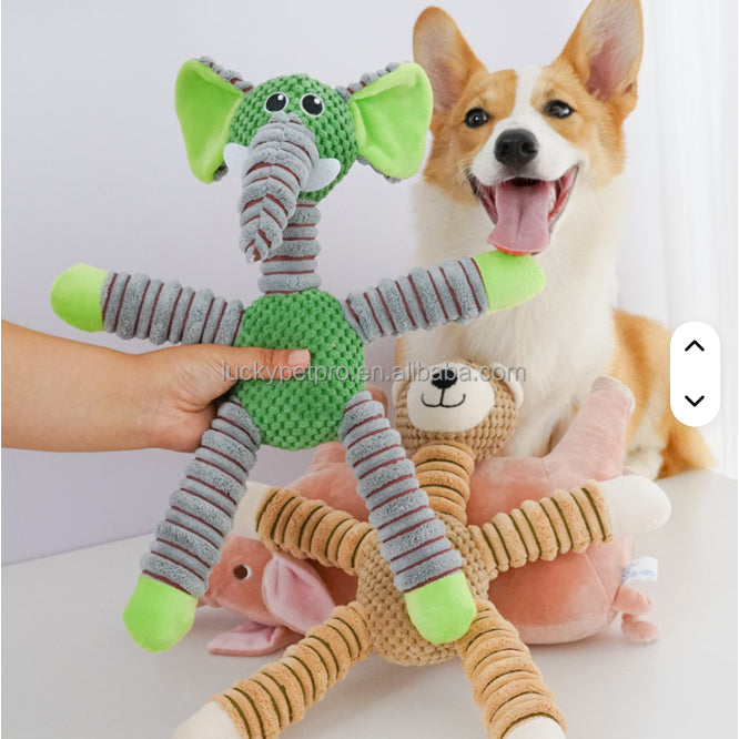Pelúcia Pet G 38 cm Luxo com Som e Textura Brinquedo para Cachorro Alivia Stress