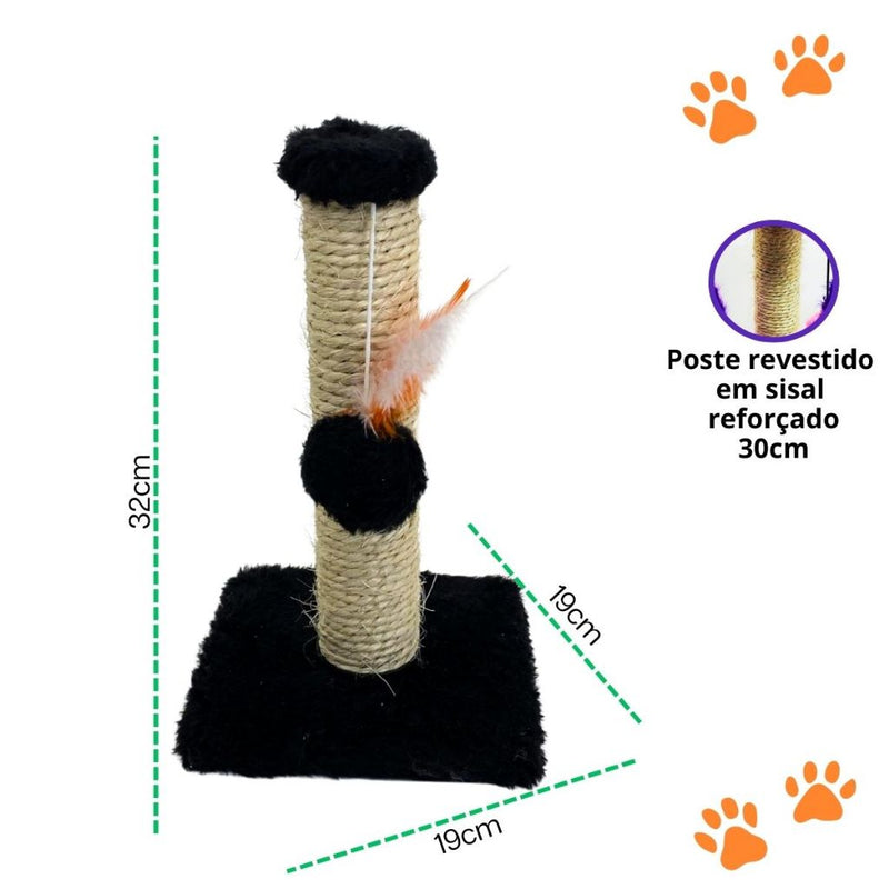 Arranhador Interativo para Gatos Sisal e Brincadeira