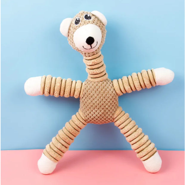 Pelúcia Pet G 38 cm Luxo com Som e Textura Brinquedo para Cachorro Alivia Stress