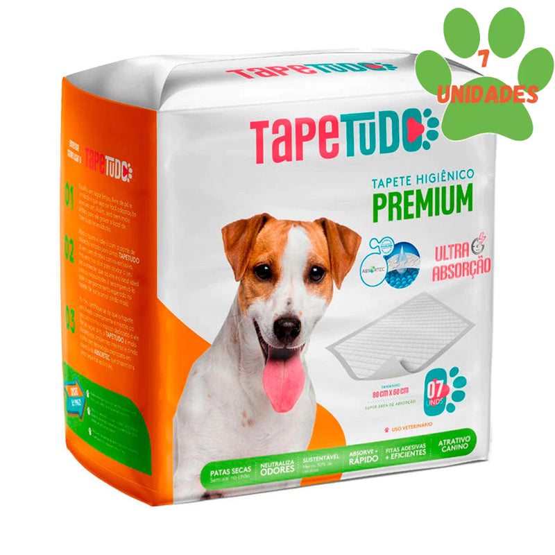 Tapete Higiênico Tapetudo Para Cães 80x60cm 7 Unidades