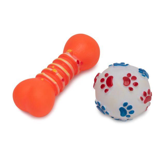 CãesBrinquedosBrinquedo Pet Kit Osso e Bola 12cm - p/ Cães e GatosBrinquedo Pet Kit Osso e Bola 12cm - p/ Cães e Gatos