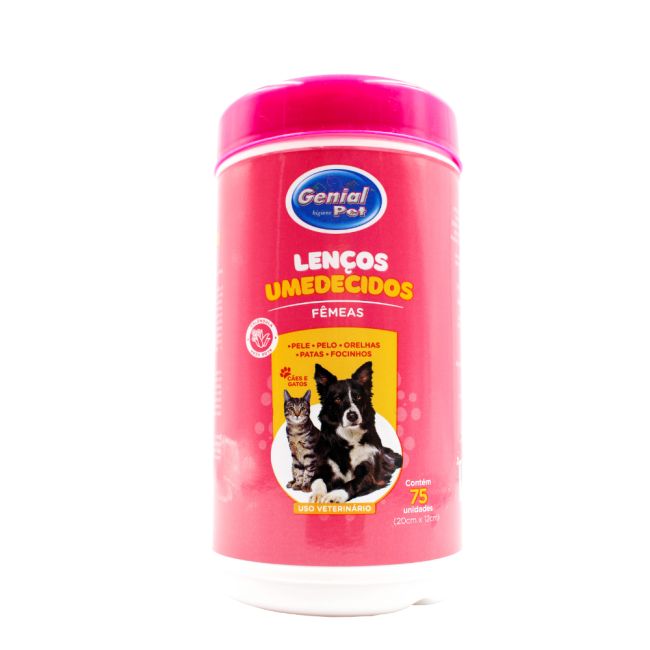 CãesHigiene e AdestramentoLenço UmedecidoLenço Umedecido Cachorro - Fêmea, GenialLenço Umedecido Cachorro - Fêmea, Genial