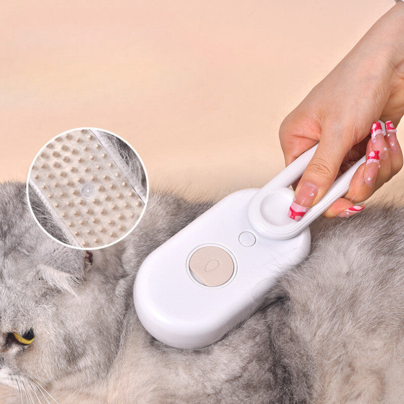 Escova a Vapor Pet Para Gatos e Cães Remoção de pelos 3 em 1