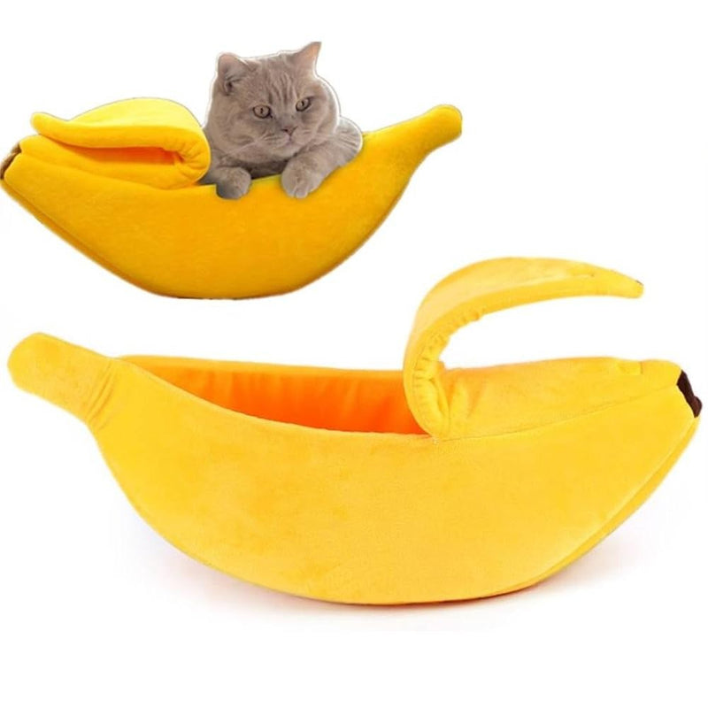CAMA PET PORTATIL CAES GATOS CAMINHA DORMIR PEQUENA BANANA PELUCIA ALMOFADA TOCA VIAGEM