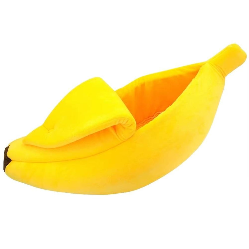 CAMA PET PORTATIL CAES GATOS CAMINHA DORMIR PEQUENA BANANA PELUCIA ALMOFADA TOCA VIAGEM