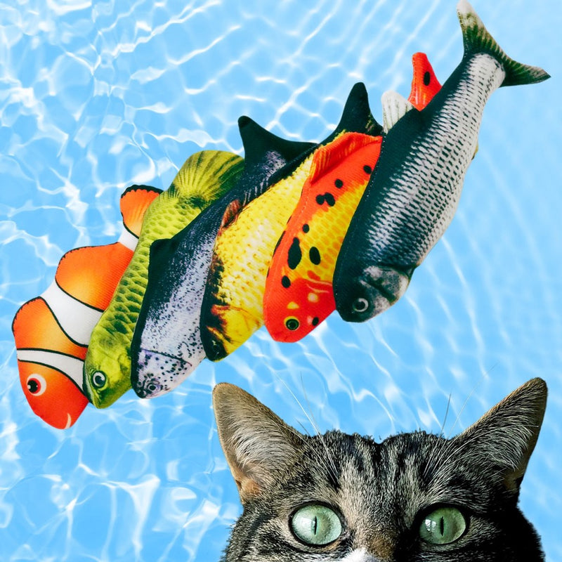 Brinquedos para Gatos Catnip Peixe Pelúcia Pet Interativo Sortido Vários Modelos Erva Mordedor Macio