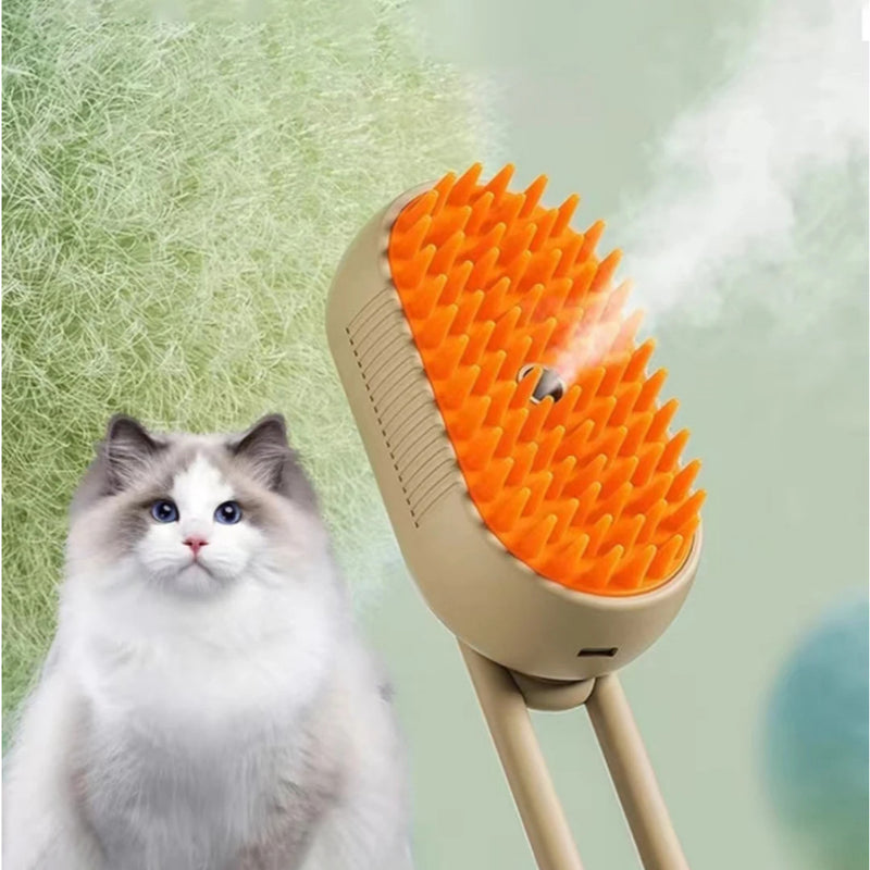 Escova A Vapor Para Gatos Cães 3 Em 1