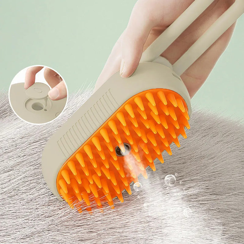 Escova A Vapor Para Gatos Cães 3 Em 1