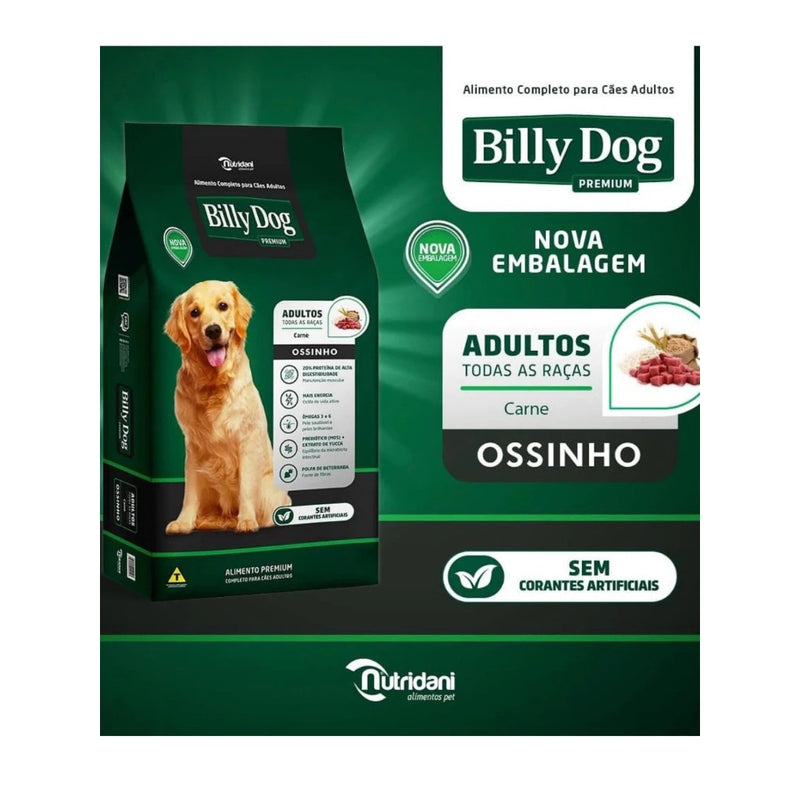 Ração Billy Dog ossinho premium carne 7kg,15kg e 25kg C/BRINDE