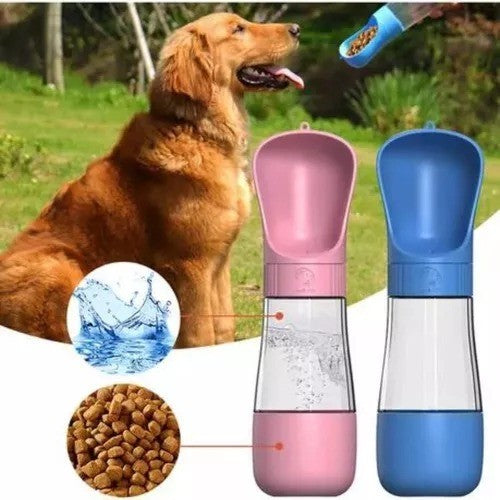 Garrafa Portátil Passeio Cachorro Pet Bebedouro Comedouro