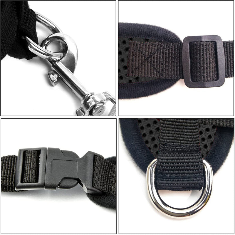 Conjunto De Arnês E Trela Para Animais De Estimação De Malha Ajustável-Coleira Respirável Cães/Gatos Com Controle De Tra