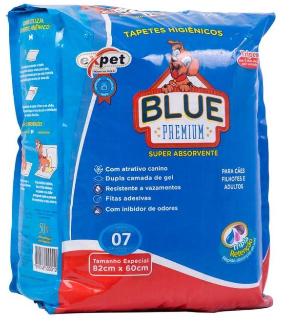 CãesHigiene e AdestramentoTapete HigiênicoTapete Higiênico Blue Premium c/07 para CãesTapete Higiênico Blue Premium c/07 para Cães
